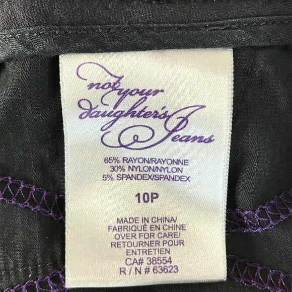 NYDJ Straight Leg Dress Pants Women's Size 10 Petite Gray Stretch Knit Mid Rise - Picture 12 of 14